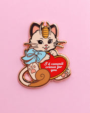 Valentines Meowth Enamel Pin