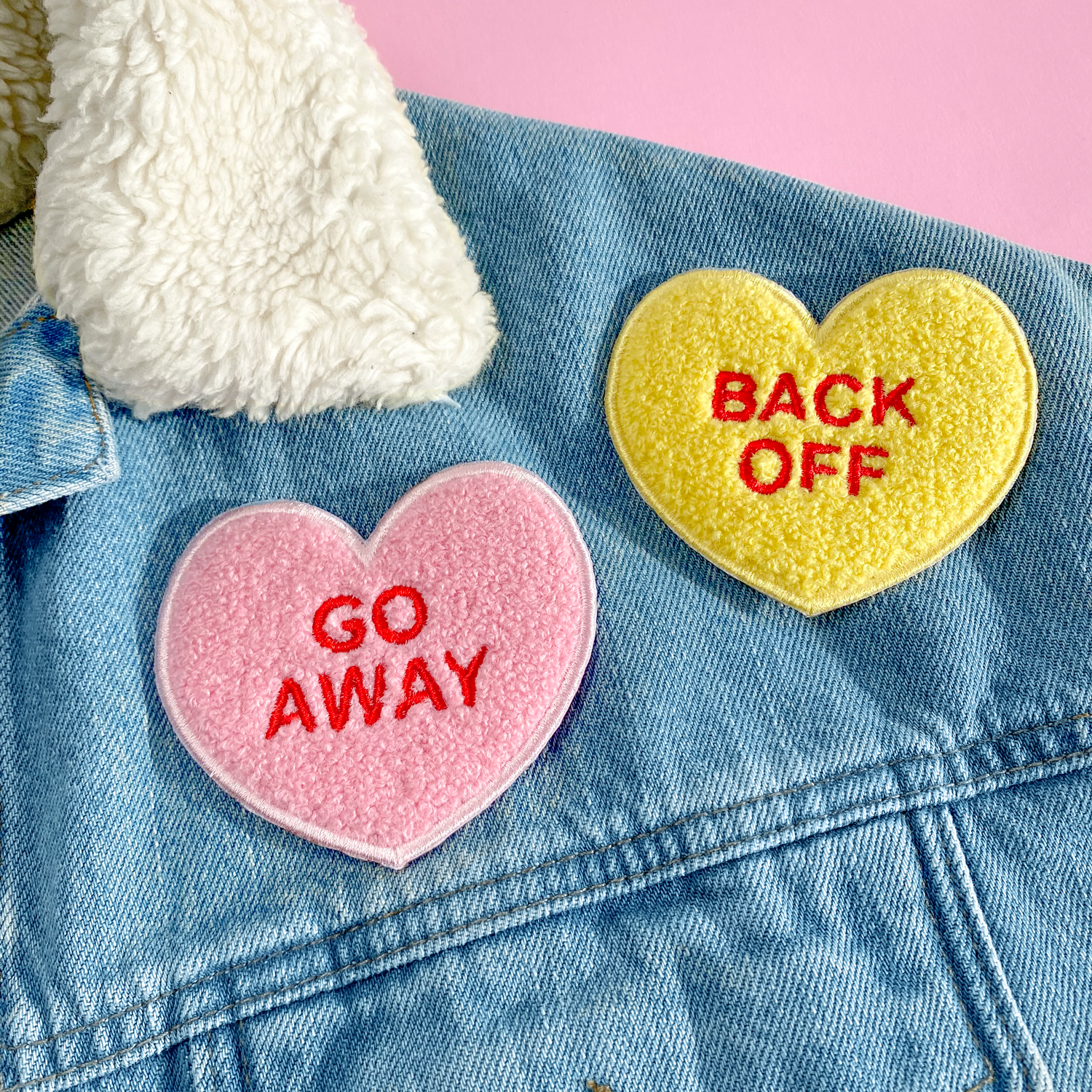 No Conversation Hearts Fuzzy Patch