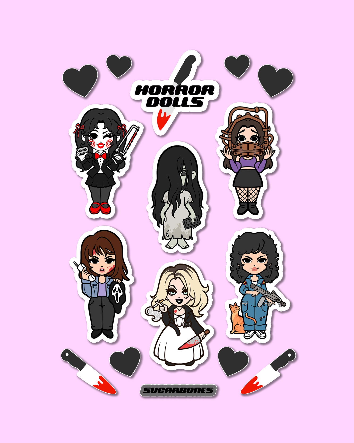 Horror Dolls | Sticker Sheet B