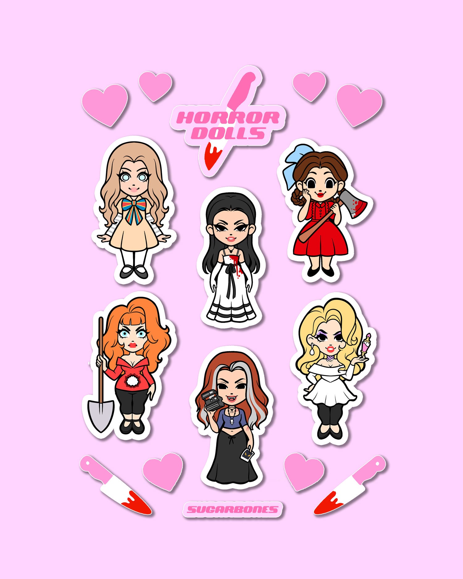 Horror Dolls | Sticker Sheet A