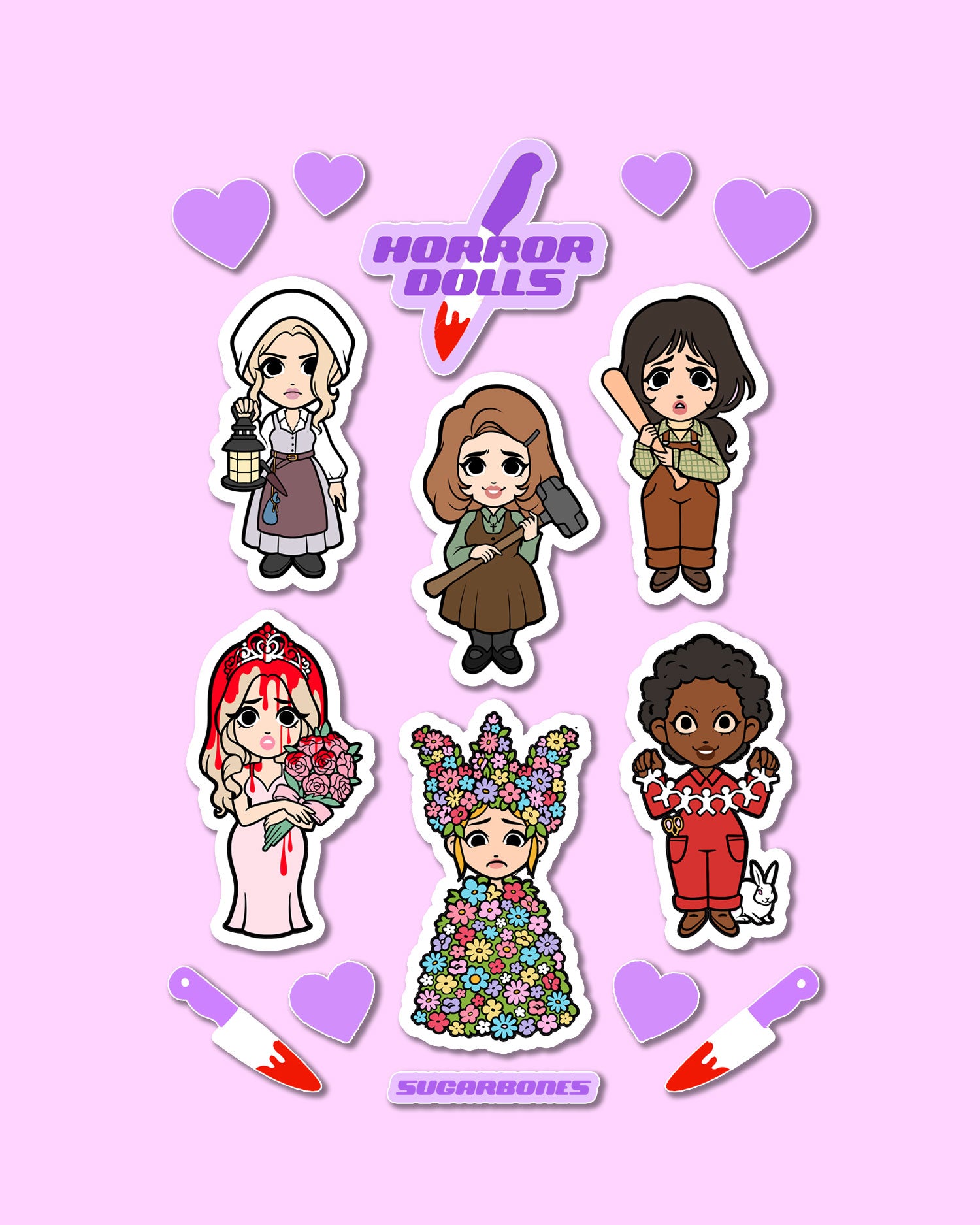 Horror Dolls | Sticker Sheet C