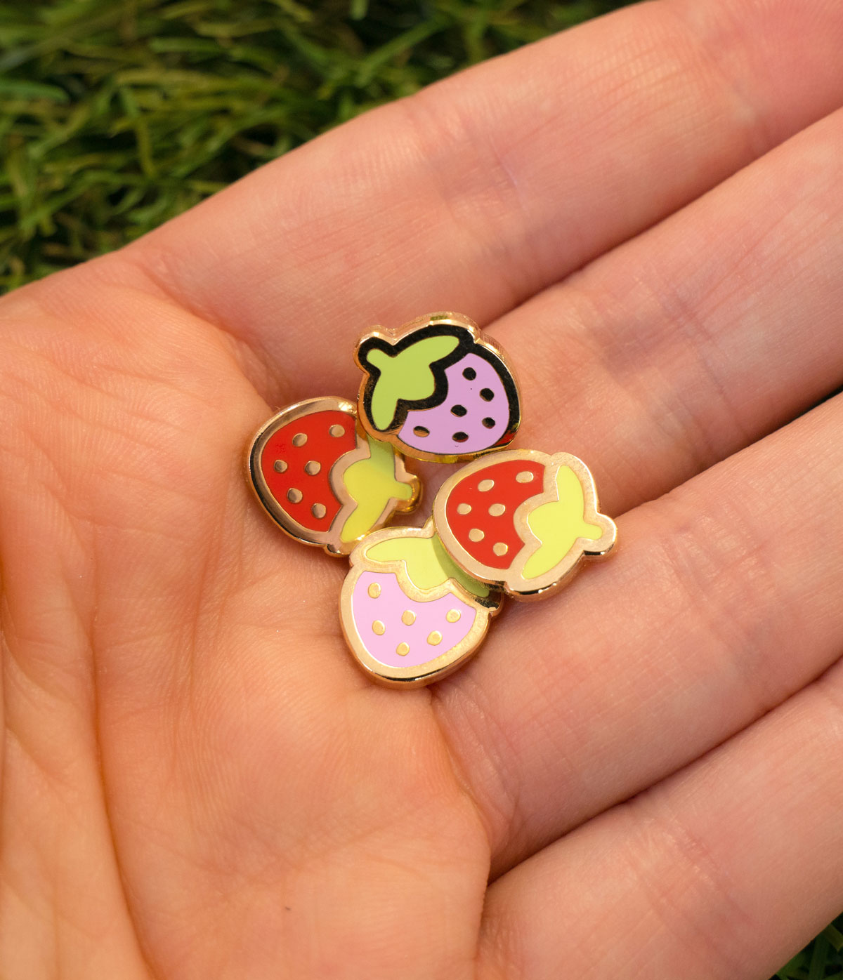 Strawberry Mini Enamel Pin Set – Sugarbones
