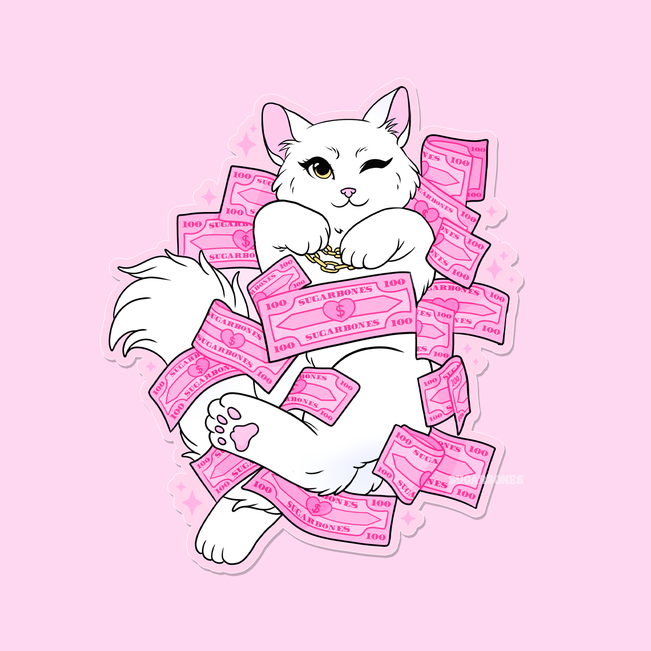 Cash Kitty sticker