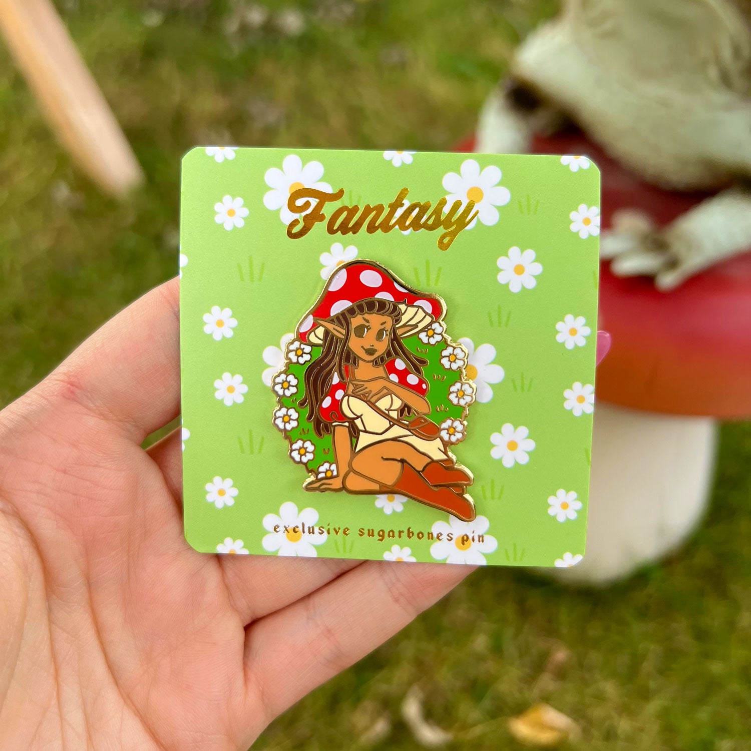 Mushroom Elf Enamel Pin