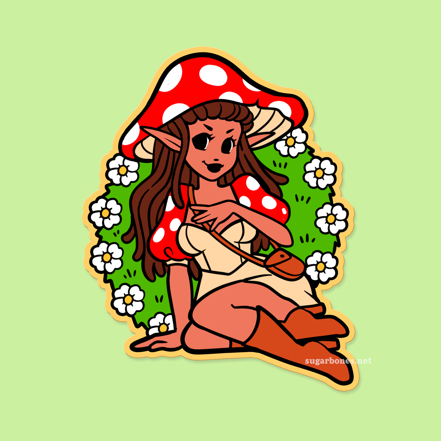 Mushroom Elf Sticker